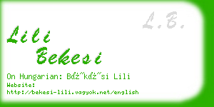 lili bekesi business card